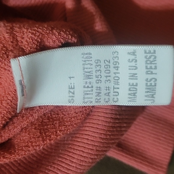 JAMES PERSE Women's Coral Supima/Modal Blend Sweater Designer Spring Breathable - Picture 5 of 6